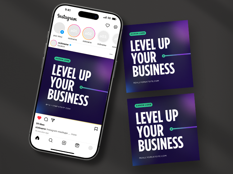 free iphone 17 pro instagram ad post mockup psd